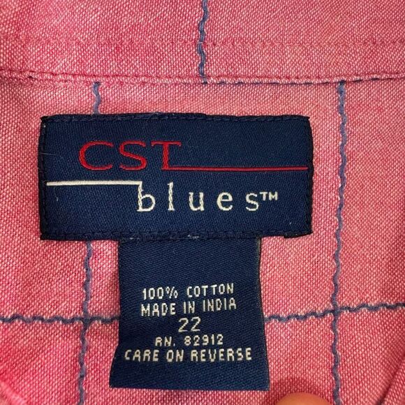 Vtg CST Blues Women’s 22 USA Fireworks Embroidered Short Sleeve Button Down - Picture 5 of 8